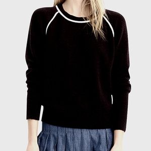 J. Crew Supersoft Tipped Raglan Sleeve Sweater Top